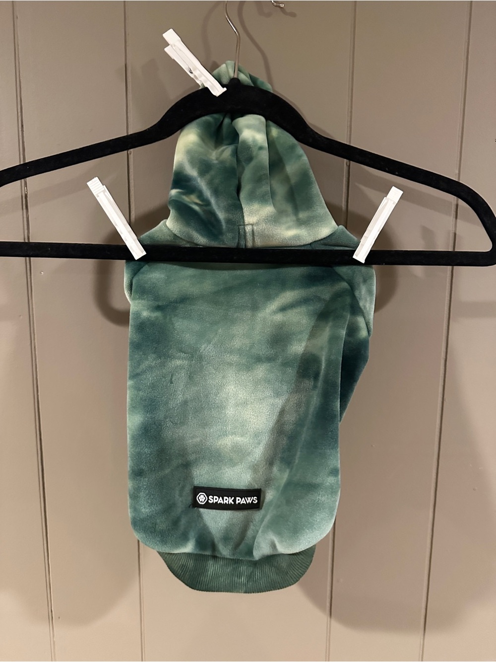 Sparkpaws Green Tie-Dye Dog Hoodie - size M